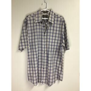 Men's Nordstrom Plaid Short-Sleeve‎ Button-Down Shirt XL